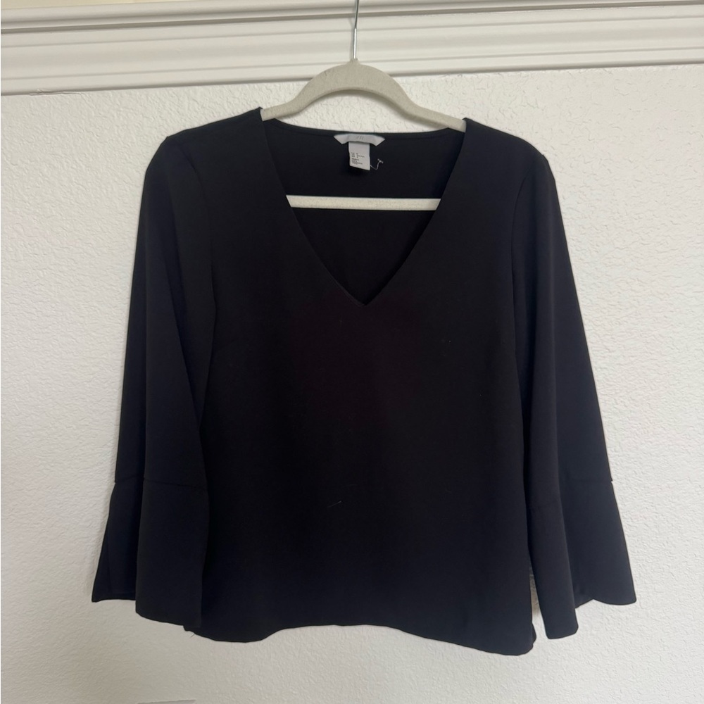 H&M Black V-Neck Blouse